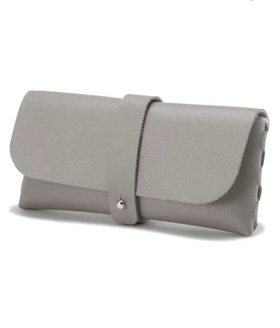 Bril etui - Grijs - stylish and simple buckle leather glasses case