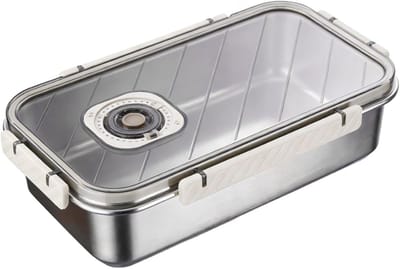 Broodtrommel RVS - Broodbox Vershouder - Brood Vers Houden - Met Tijdregistratie - 3500ml - Beige