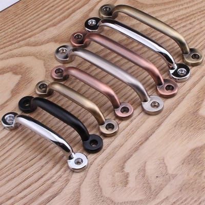 Elegante Zwarte Aluminium Ladeschroef met Boogvorm - 78 mm voor Keuken en Meubels