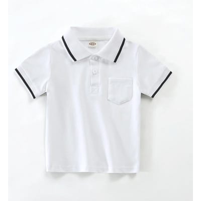 Baby's Baby's Jongens en Meisjes 100% Katoenen POLO Shirts 0-6 Jaar Oud Kinder Tops Korte Mouwen 120cm white