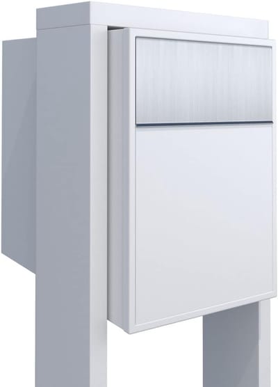 Brievenbussysteem Design - Staande Buitenbus - Post Ontvangen - Grote Inhoud Modern - 35x130x31 cm - Wit