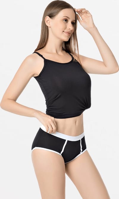 Slip dames bamboe brief retro zwart