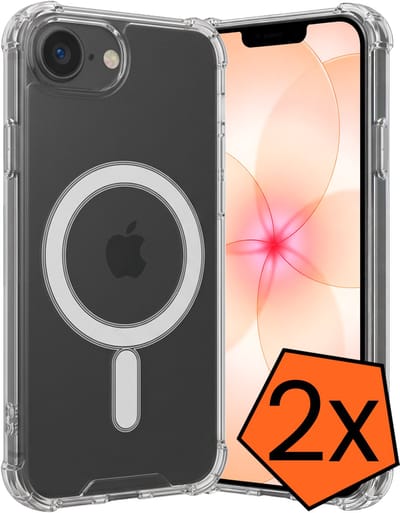 Hoes - 2 Stuks - Geschikt voor Apple iPhone 17e - Magsafe Compatible - Sterk & Shockproof - Back Cover - Shock Proof Case - Telefoon Hoes - Transparant