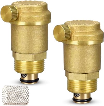 Allecto - Automatische snelontluchter - Messing ontluchtingsventiel - Betrouwbaar en efficiënt - G1/2 inch - Radiatorventiel voor zonneboiler - Ges...