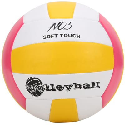 LEIJAIER PU Butyl Binnenbal Machinegenaaid Standaard Zacht Anti-Explosie Volleybal voor Training roze