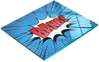 Bum! Pop Art Multifunctionele Decoratieve Glazen Keukenplank 60x52 cm