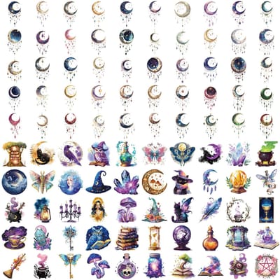 100 PIÈCES Ciel Étoilé Planète Magique Galaxie Rêveuse Autocollants Décoration DIY Boîte à Papeterie Porte-Stylo Autocollants Transparents en PET