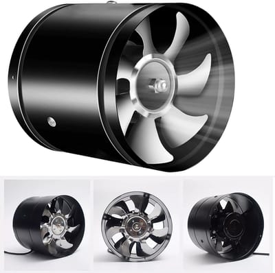 150mm Inline Kanaalventilator - 500m³/h Geluidsarme Afzuigventilator - Metalen Ventilator - Afzuigventilator Voor Thuis/Keuken/Badkamer En Magazijn