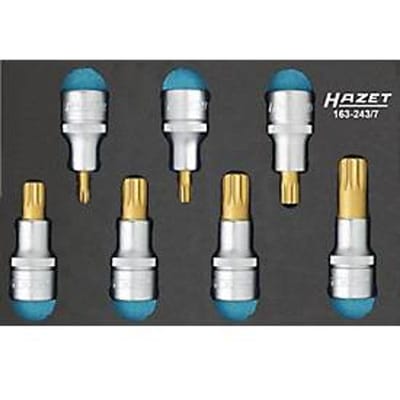 Hazet gereedschapsbak 163-243/7, 1/9 module, incl. schroevendraaier-doos assortiment, 7 st, B 172 x D 114 x H 35 mm, schuim, zwart/blauw