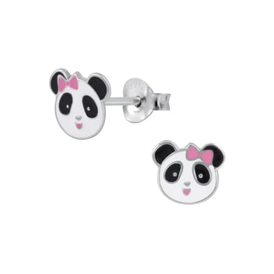 Zilveren panda kinderoorbellen | oorbellen Meisje Zilver | Zilverana | Sterling 925 Silver