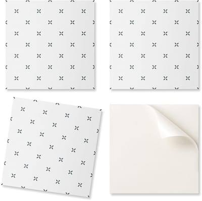 Set vinyltegels met print van een eenvoudig kruispatroon, 20x20x20 cm