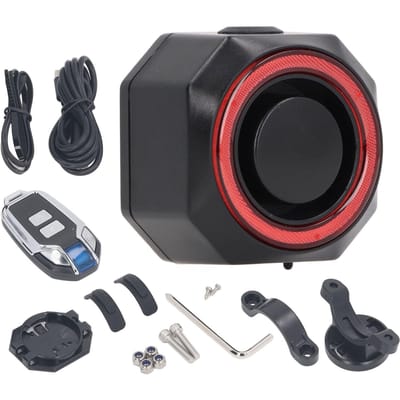 Fietsalarm Achterlicht met Afstandsbediening 110dB Luid Geluid Waterdicht Verbeterde Zichtbaarheid Diefstalbeveiliging black