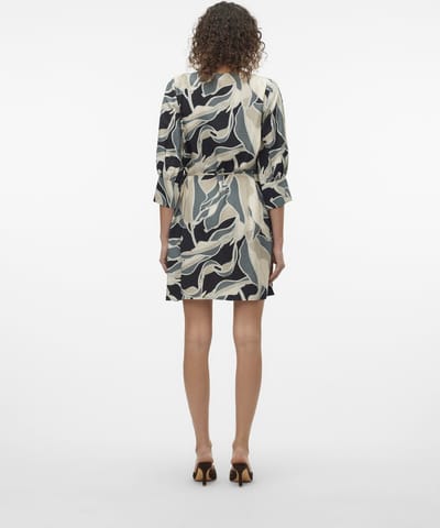 VERO MODA - VMBELINE BEA 3/4 SHORT DRESS WVN GA - Dames - Mini jurken