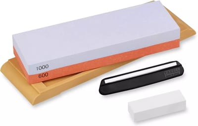 Yaxell 600/1000 Wetsteen / Combinatiesteen / Slijpsteen – Dubbele Korrelgrofte – Inclusief Angle-Keeper en Nivelleringsteen – Professioneel Slijpen van Messen