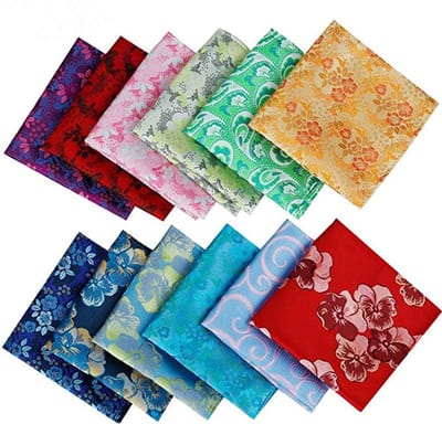 Dailygoods- Herenpak - 12 Stuks - Pochet/Zakdoeken - Bruiloft/Business - Handgemaakt - Hoogwaardig Materiaal - Wasbaar/Duurzaam