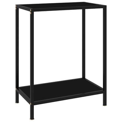 vidaXL - Wandtafel - 60x35x75 - cm - gehard - glas - zwart