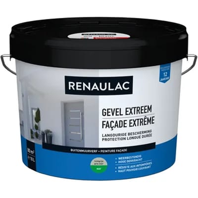 Renaulac Gevel Extreem Muurverf - Mat - Lichtgrijs - 10l