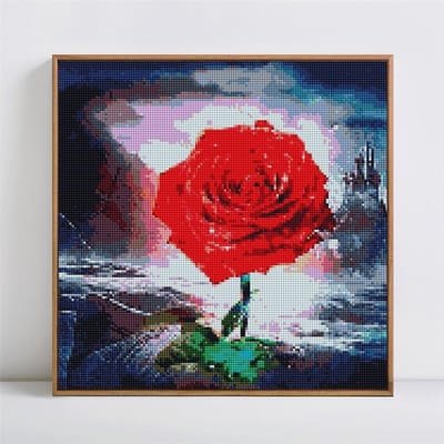 5D Diamant Schilderij Bloem DIY Diamant Borduurwerk Roos Volledig Rond Mozaïek Kruissteek 30x30CM red