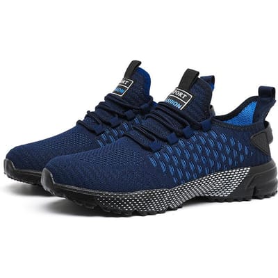 Zomer Nieuwe Heren Mesh Hardloopschoenen Ademend Trendy Koreaanse Versie Veterschoenen Baanveldtraining Schokabsorberende Schoenen 36 black
