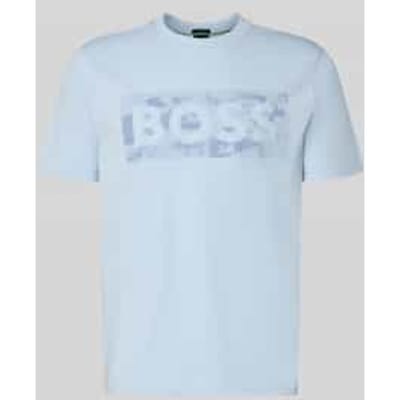 regular fit T-shirt van katoenmix model 'TS_GLOBE LOGOPATTERN'