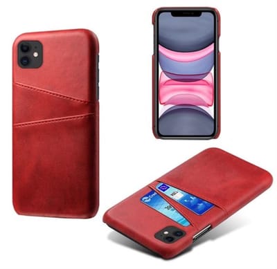 Back Cover met Opbergvakjes + PET Screenprotector voor iPhone 11 _ Rood