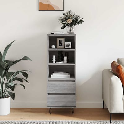 vidaXL - Hoge - kast - 40x36x110 - cm - bewerkt - hout - grijs - sonoma