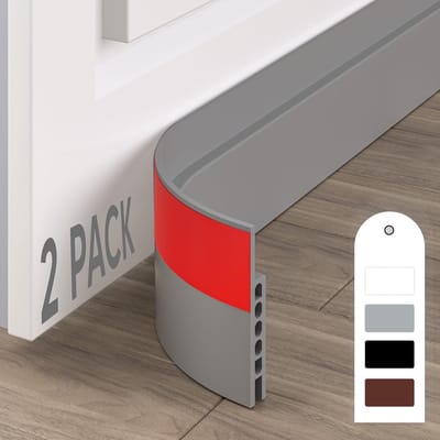 Deurafdichting Tochtstopper - Zelfklevende strip Geluidsisolatie - Tocht Buiten Houden - Weerbestendig Siliconen - 100 cm 2 stuks - Grijs