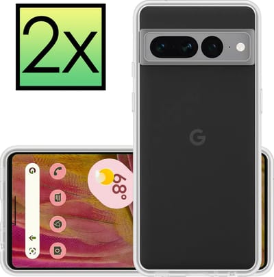 Hoesje - 2 Stuks - Geschikt voor Google Pixel 7 Pro - Sterk & Shockproof - Case Siliconen - Back Cover - Telefoon Hoes - Transparant