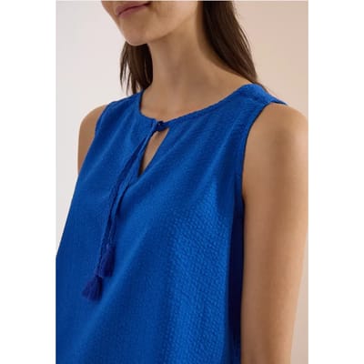 Blouse met split in de hals en bandjes