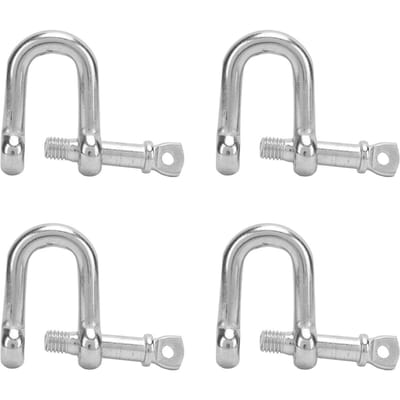 4 STUKS Roestvrij Staal D-sluiting Marine Hardware Boot D-ring Gepolijste Sluiting voor Koppeling Ketting en gray