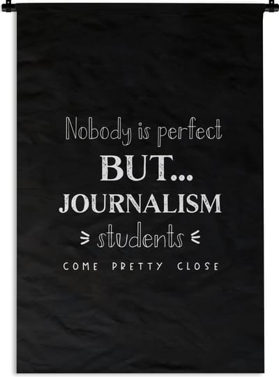 Wandkleed - Wanddoek - Journalistiek - Quotes - Media - Studenten - 120x180 cm - Wandtapijt