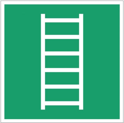Vluchtladder bord – E059 | gecoat dibond materiaal | 10 x 10 cm