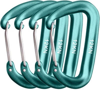 Karabijnhaak, 12kN aluminium karabijnhaak, sleutelhanger, kleine karabijnhaak, zwart, karabijnhaak, hangmat, tent, rugzak
