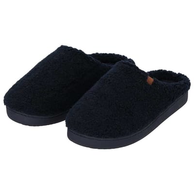 Apollo - Pantoffels heren - Navy Blauw - Teddy Wol - Maat 41/42 - Sloffen - Sloffen heren - Pantoffels heren maat 42