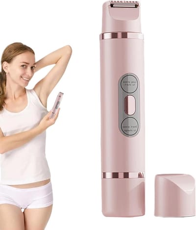 Elektrisch scheerapparaat dames - Lichaamstrimmer ontharen - Huidverzorging glad - Dubbele kop ontwerp - 16.7 cm lang - Wit