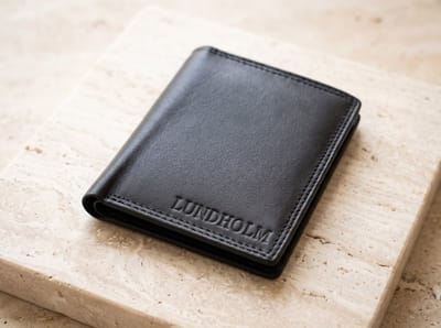 Lundholm leren portemonnee heren zeer soepel nappa leer - billfold model staand zwart met RFID anti-skim bescherming - mannen cadeautjes Cadeau - Heren Billfold portefeuille Zwart echt Leder