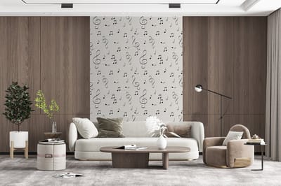 Behang - Fotobehang Bladmuziek - Patronen - Muziek - Breedte 200 cm x hoogte 300 cm