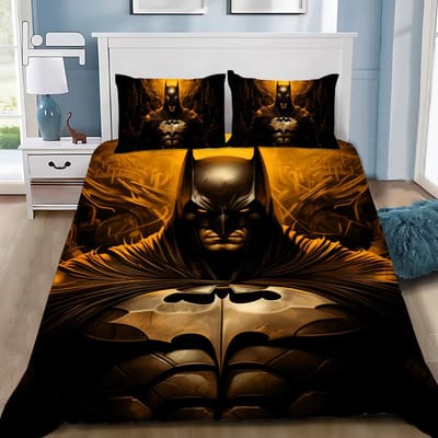 Heet Superheld B-BatmanS Dekbedovertrek Kussensloop B-BatmanS Beddengoed Set Volwassene Jongen Meisje Slaapkamer Decoratie Kinder Cadeau AU Single(140*210cm)3pcs
