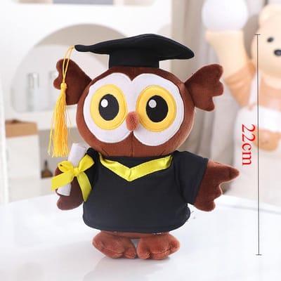 Afstudeer Capybara Pluche Speelgoed Doktorshoed Afgestudeerde Uil Pop Schattig Knuffeldier Pluche Kawaii Hanger Zachte Cartoon Sleutelhanger Cadeau gray