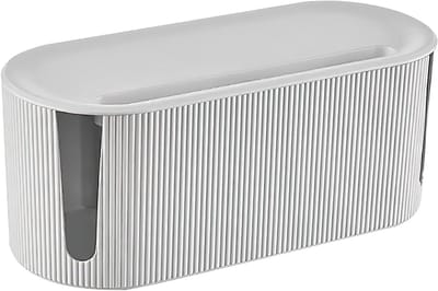 Kabelopbergdoos met Deksel - Veilig Kabelbeheer voor Woonkamer en Bureau - Kindveilige Oplossing voor Stopcontacten en Snoeren (Wit)