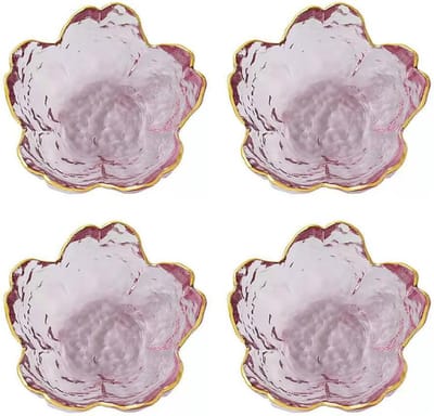 Daity 4-delige kersenbloesemsausset: dipschaaltje - proefschaaltje - serveerschaaltje - kruidenschaaltje - klein bakje ijs - snackschaaltje - sushischaaltje - sojasausschaaltje (roze).