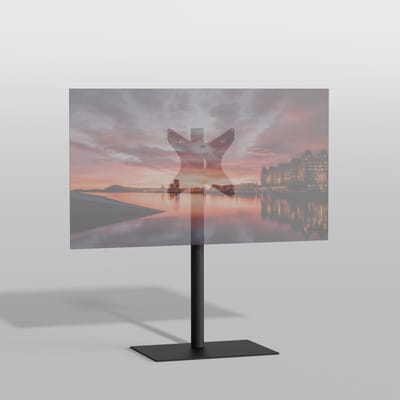 TV vloerstatief SQUARE 100 Design Tv standaard Trendy Zwart Staal 32-65” - VESA 300x300