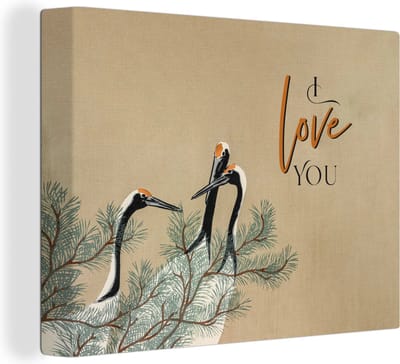 Canvas Schilderij I love you - Quotes - Spreuken - Liefde - Relatie - 40x30 cm - Wanddecoratie