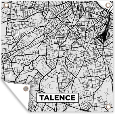 Tuin poster Kaart - Stadskaart - Talence - Plattegrond - Frankrijk - 200x200 cm - Tuindoek