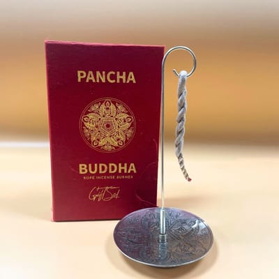 Set van touwwierook en verzilverde houder - Pancha Boeddha