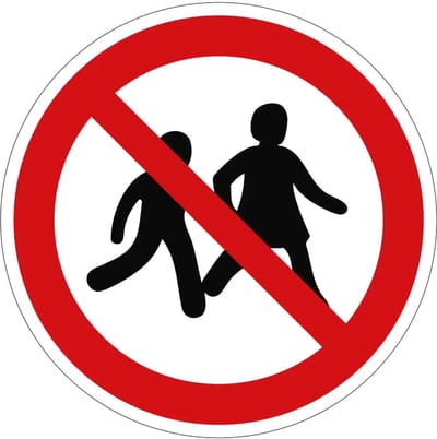Kinderen verboden verbodsbord - P036 | gecoat dibond materiaal | 10 cm
