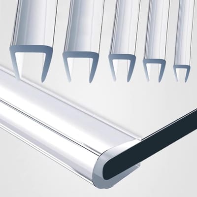 Randbescherming U-vorm - Klemprofiel strip - Scherpe randen beveiligen - Zelfklevend flexibel PVC - 5 meter lengte - Transparant