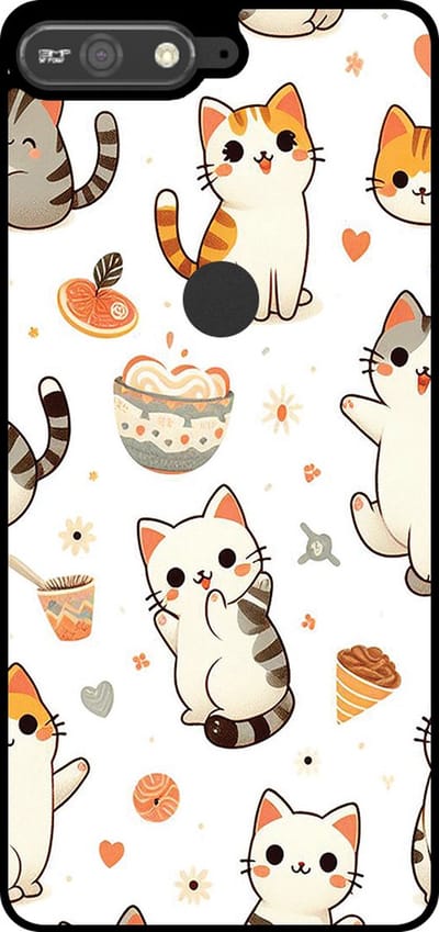 Smartphonica Telefoonhoesje Geschikt voor Huawei Y6 Prime (2018) met katten opdruk - TPU backcover case cat design geschikt voor Huawei Y6 (2018)