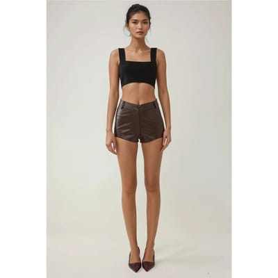 Kunstlederen Strakke Hotpants