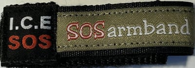 ICE SOS armband olijfgroen SMALL (3 -9 jaar). Ideaal voor zomer of winter vakantie, dagelijkse gebruik, dagje uit naar een pretpark, schoolreis, naar zee en allee andere activiteiten. ID, Lost and Found, Medische reden. allergie IDSOLUTION